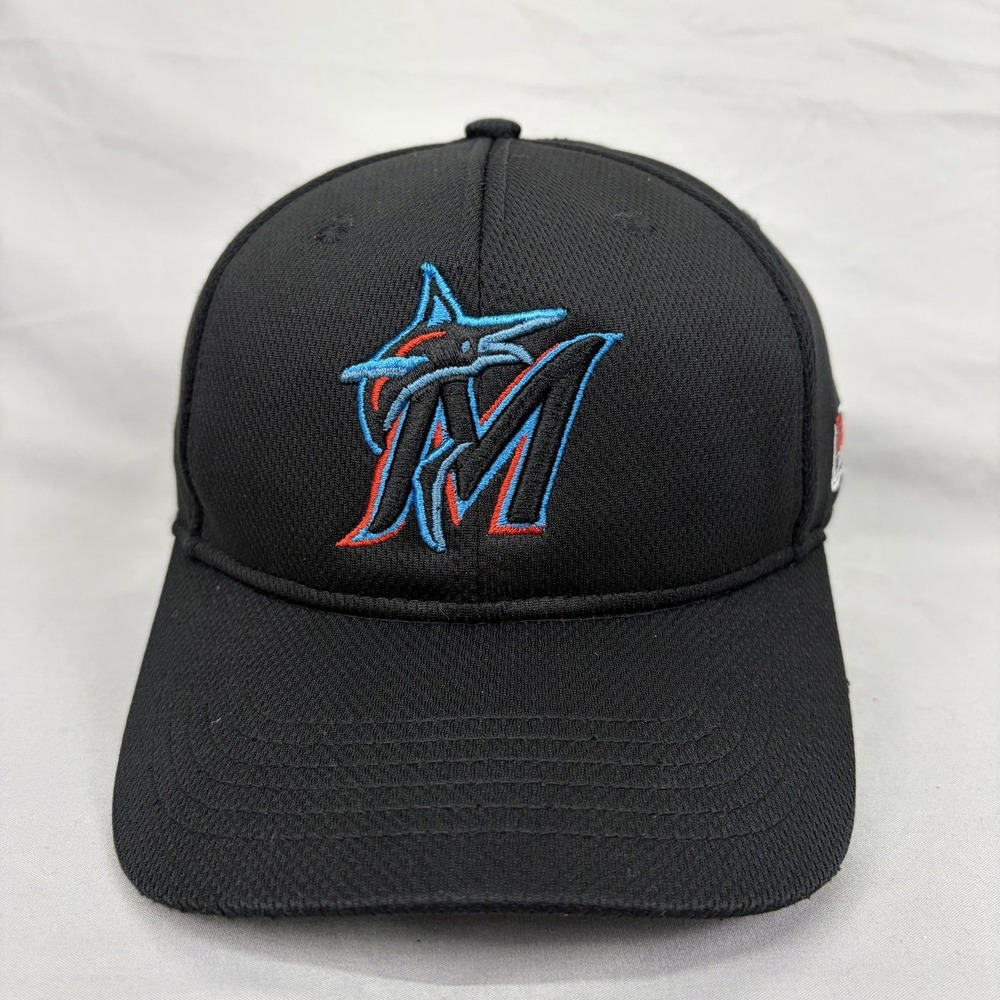 OC Sports Miami Marlins Baseball Hat Youth Size Black MLB Adjustable Cap